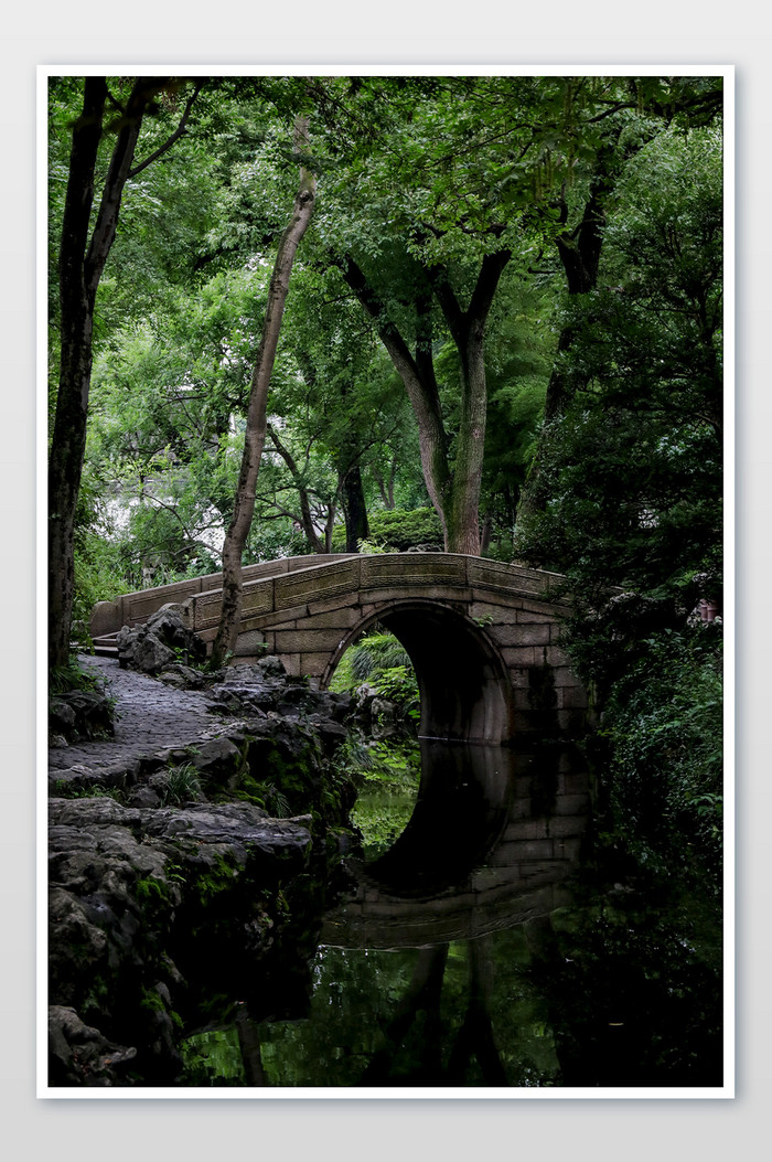 中式庭院园林石桥图片