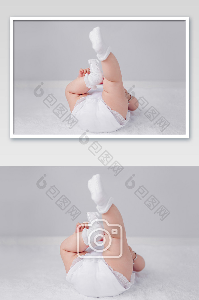 儿童母婴婴儿伸小脚摄影图片
