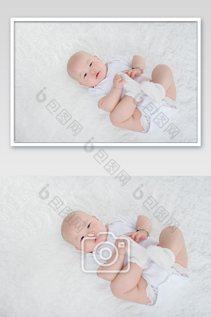 儿童母婴婴儿俯拍可爱小宝宝摄影图片