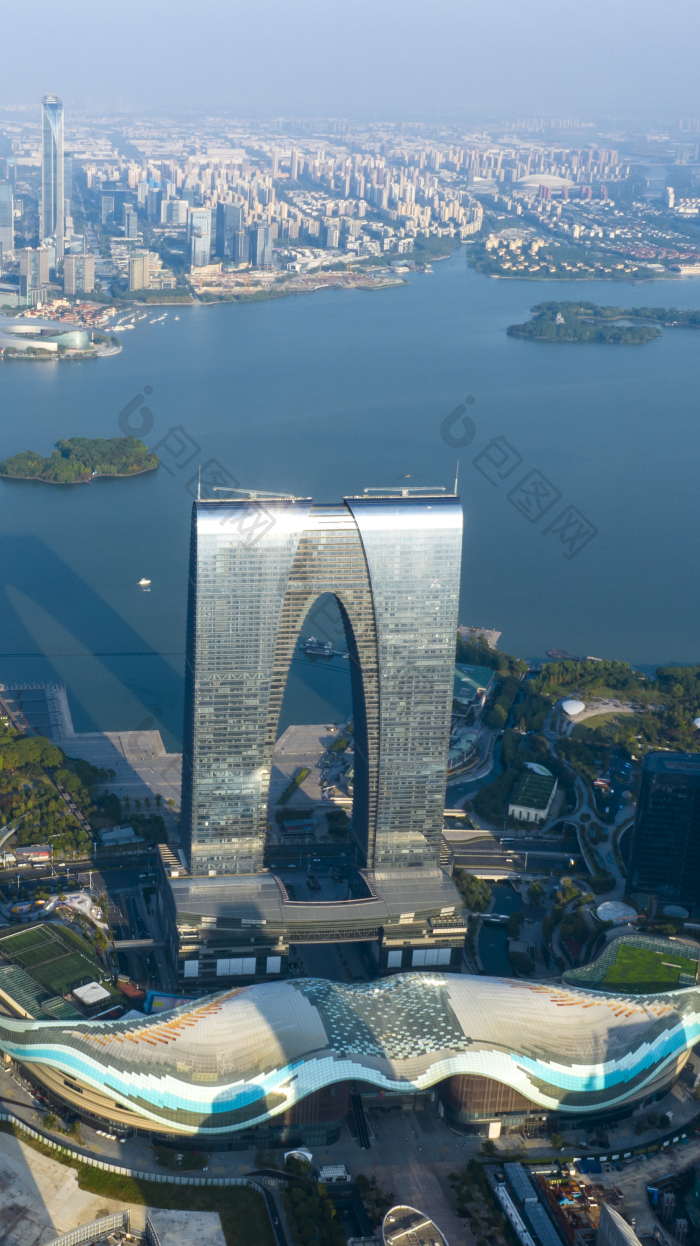 苏州东方之门航拍摄影图片-包图网企业站