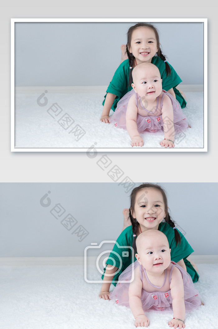 儿童母婴婴儿姐姐妹妹可爱童年摄影图片