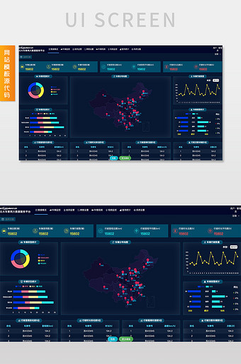 深蓝车联网大数据可视化交互动态模板源代码图片