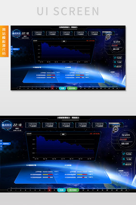深蓝地球智慧数据可视化交互动态模板源代码