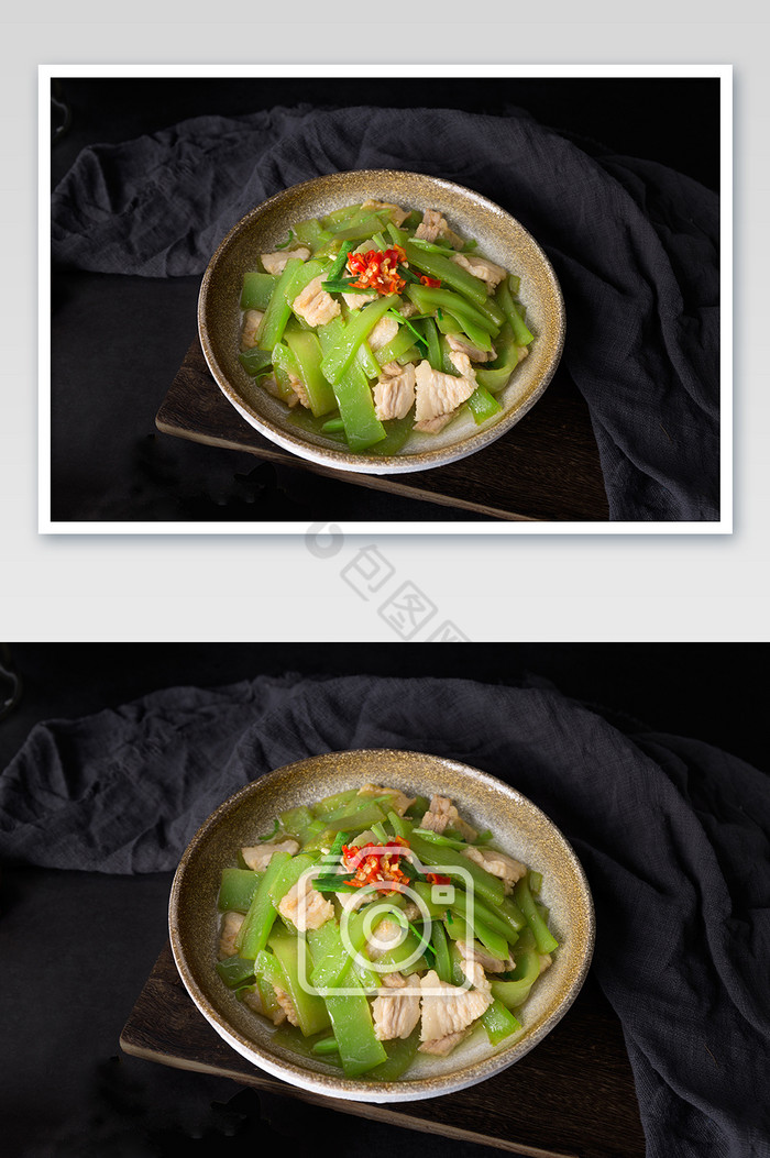 莴笋莴苣炒肉绿色健康美食图片图片