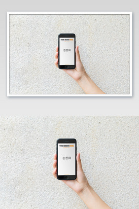 单手握手机网页展示手机端竖版海报样机