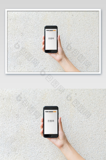 单手握手机网页展示手机端竖版海报样机图片