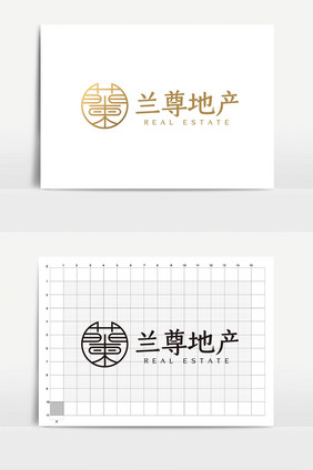 简洁简约大气高端地产logoVI模板