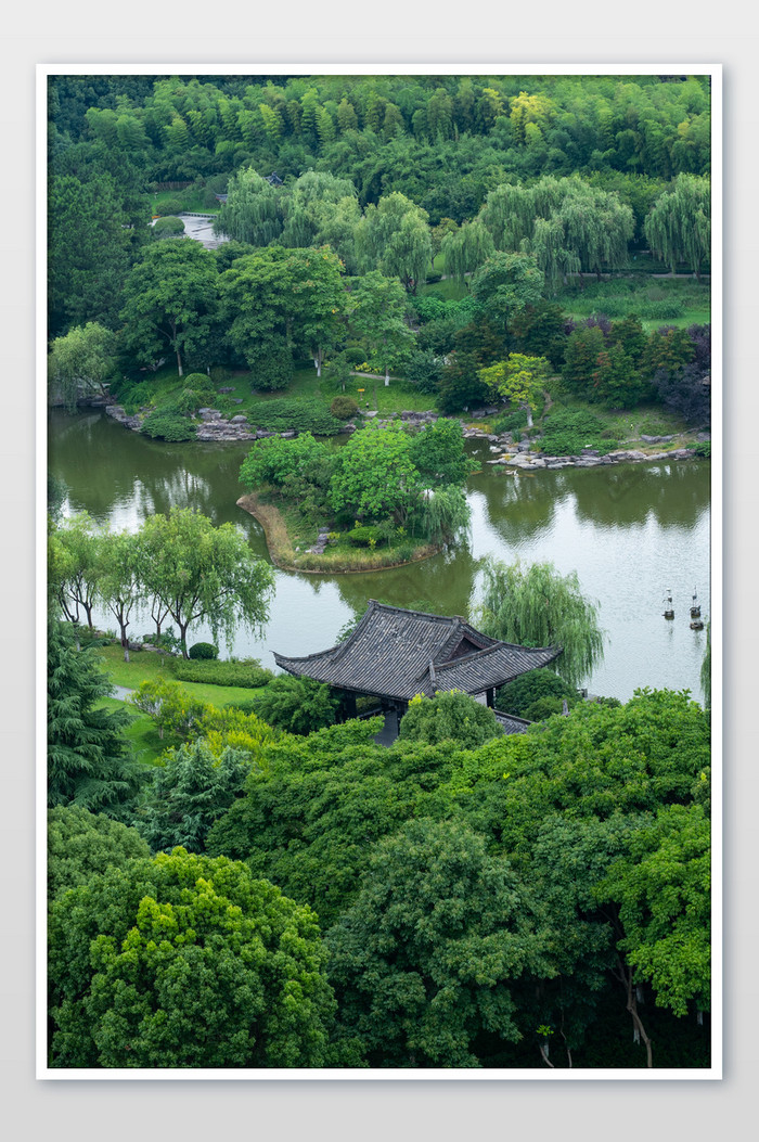 西湖意境凉亭一角中式建筑物夏天夏日图片图片