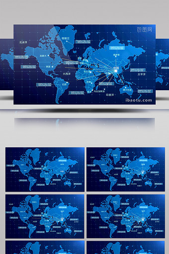 震撼科技蓝企业宣传区位AE模板图片