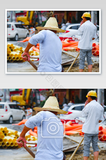 五一劳动节城市建设者摄影素材图片