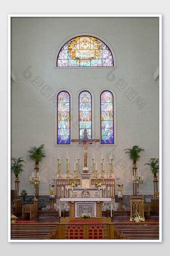 澳门玫瑰圣母教堂建筑摄影图片