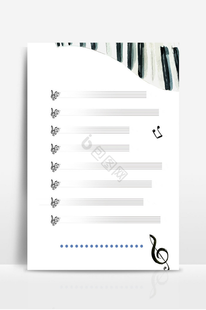 黑白钢琴键乐谱音乐图片