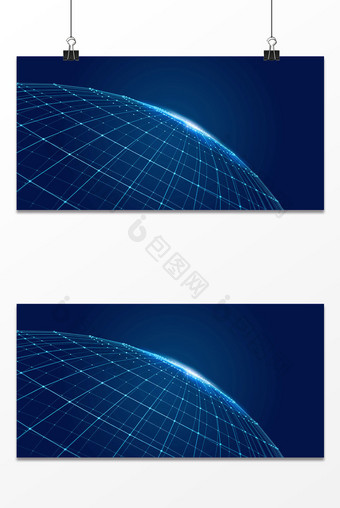 蓝色商务科技智能界面光效背景图片