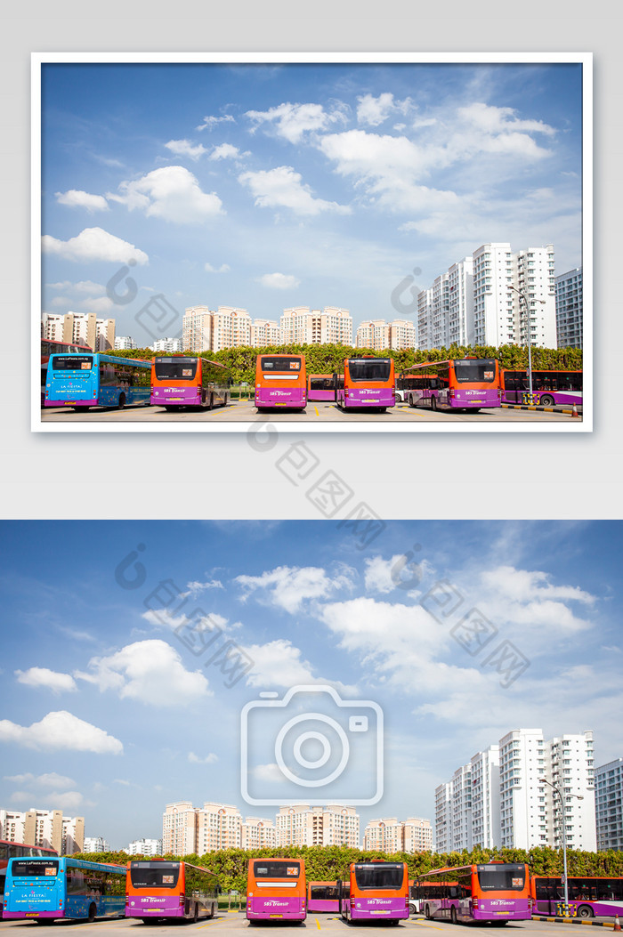 新加坡巴士站摄影图片图片