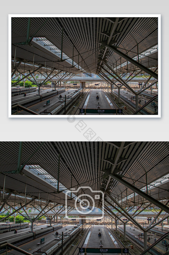 高铁站内景高铁车站上车道摄影图