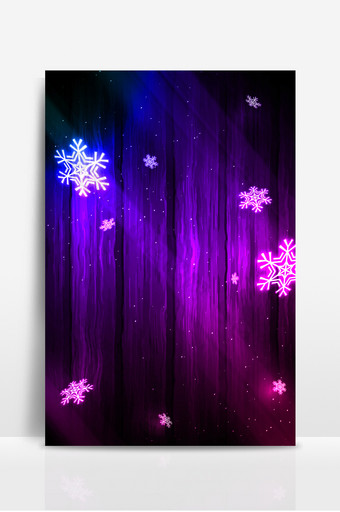 梦幻浪漫紫色霓虹灯LED雪花背景图片