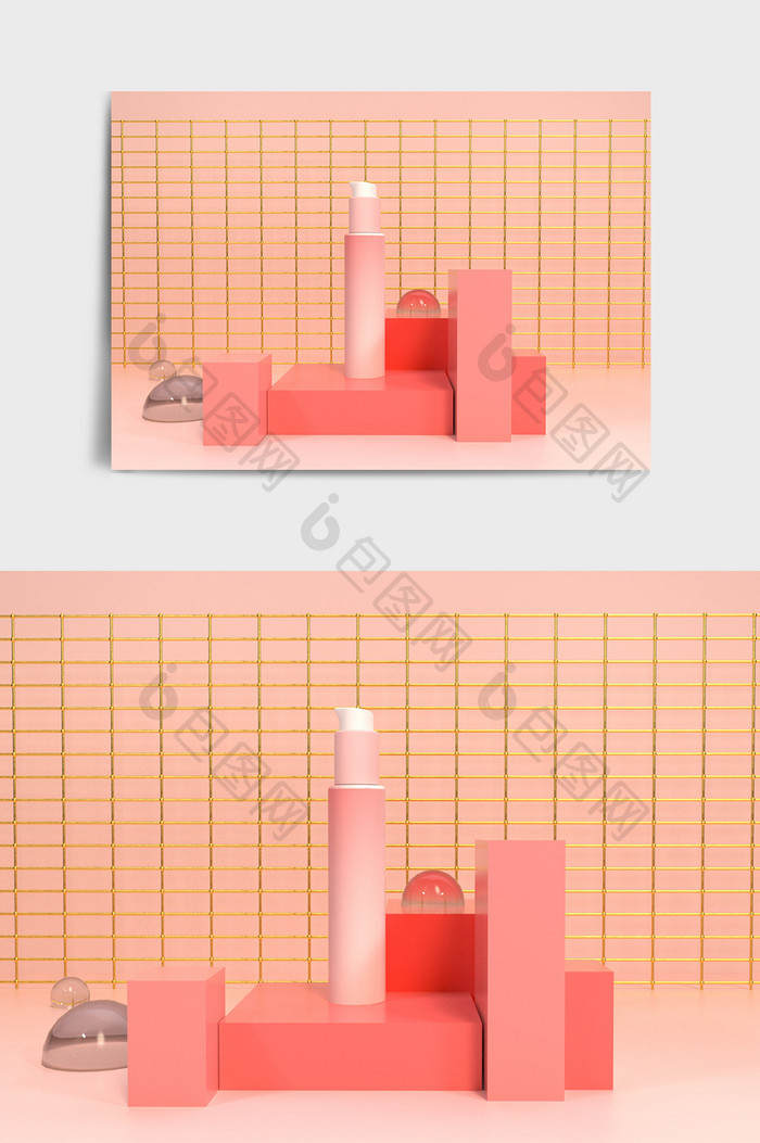 按压化妆瓶包装模型