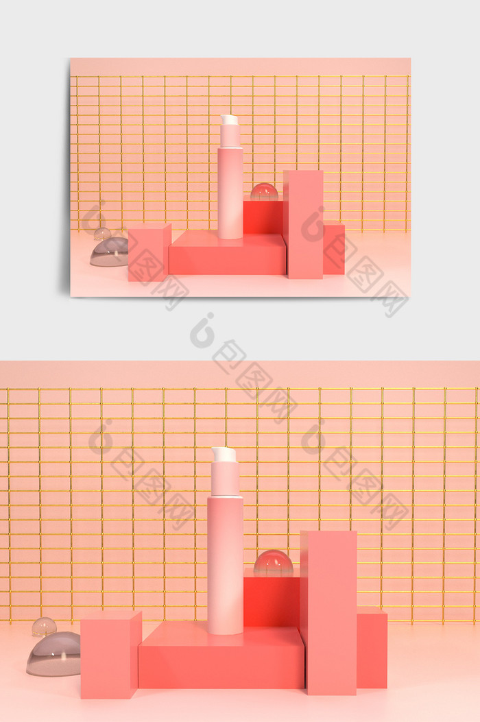 按压化妆瓶包装模型图片图片