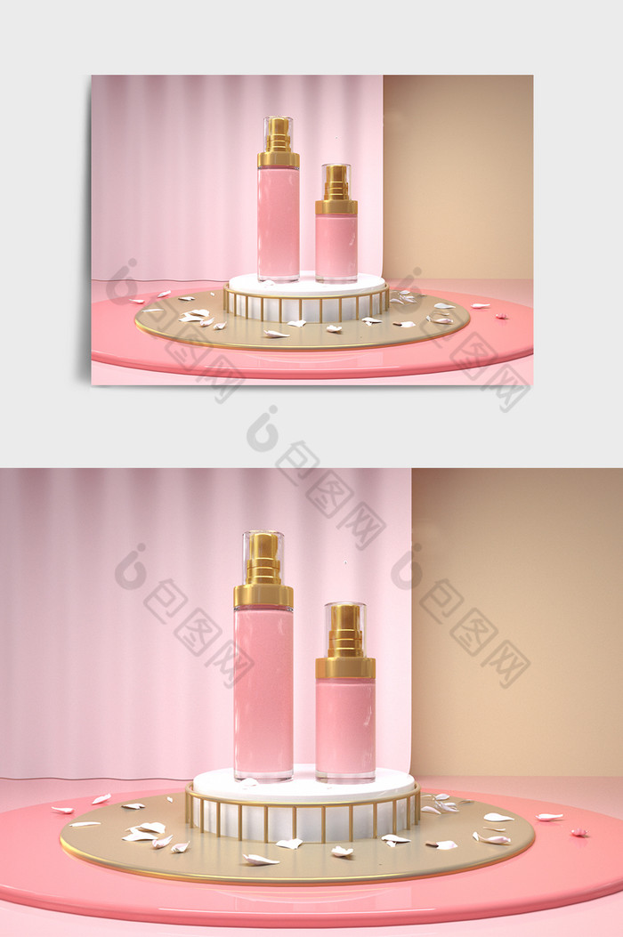 个性定制乳液化妆品C4D产品模型图片图片