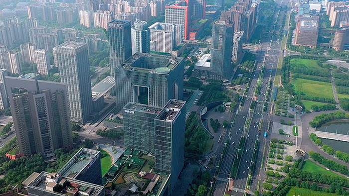 航拍南京地标河西cbd政务中心城市大景