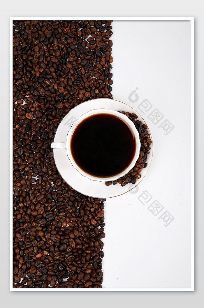 黑色咖啡豆美式咖啡饮品美食摄影图片