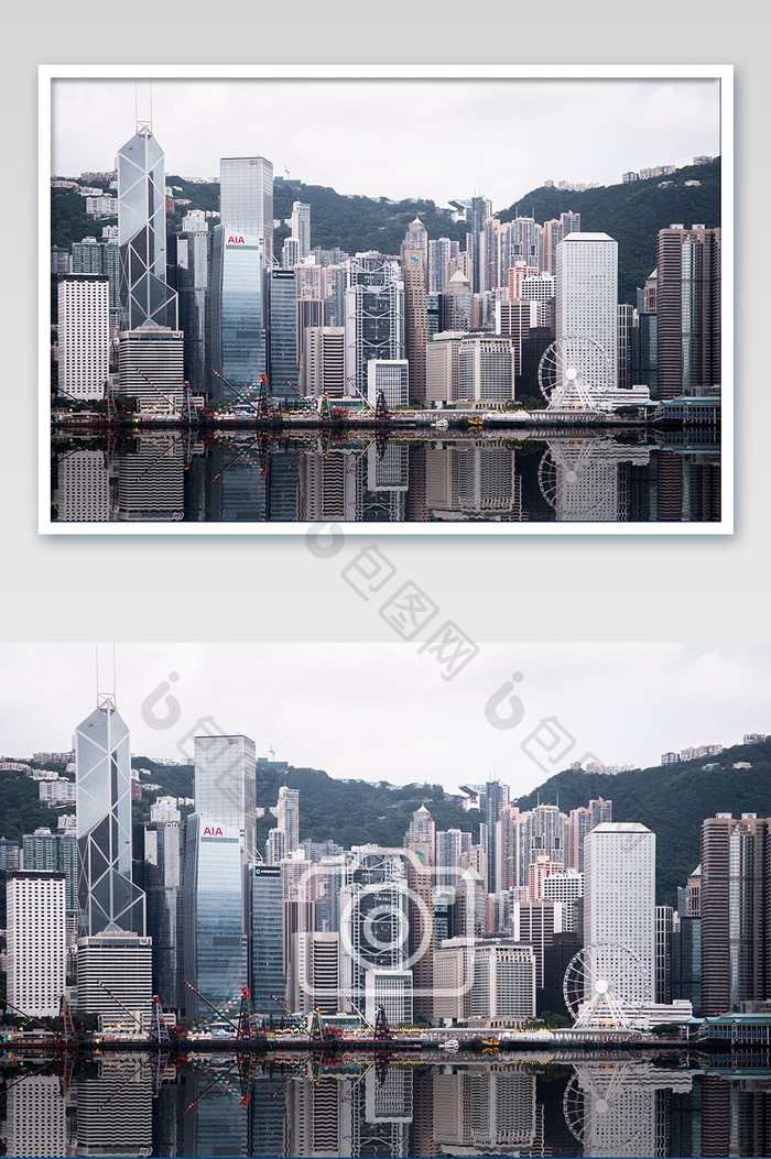 香港维多利亚湾中环摩天楼