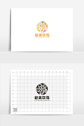 甜美饮品店logo标志VI设计