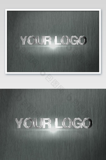 不锈钢底立体字logo展示标志样机图片