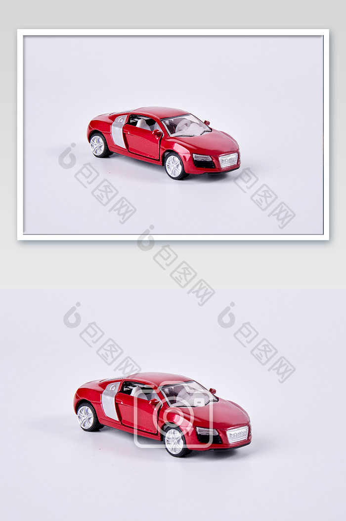 红色轿车玩具儿童产品摄影图片