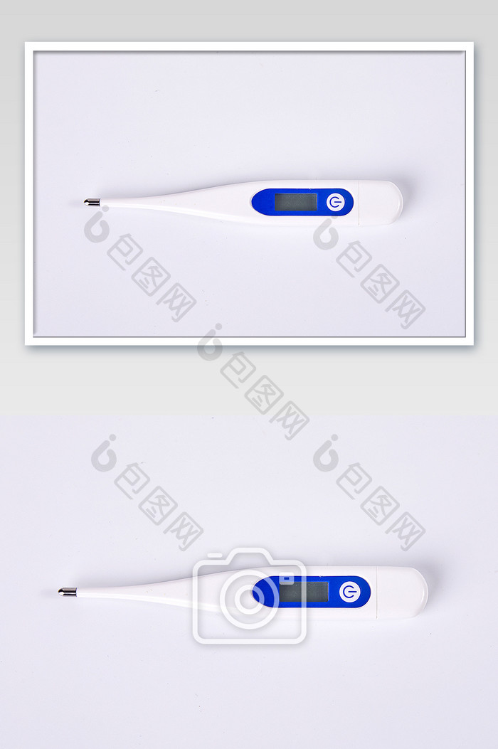 白色电子体温计测量计发烧医疗摄影图片