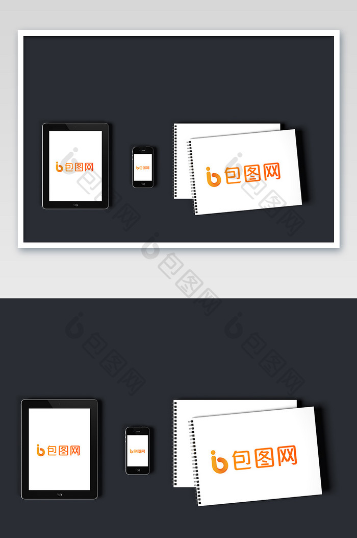 黑色手机和笔记本样机