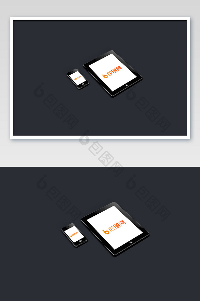 黑色手机和平板电脑样机