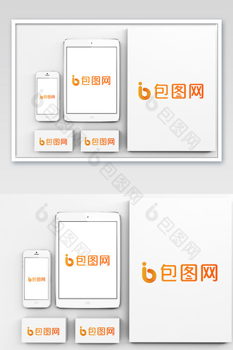 白色手机和卡片样机图片