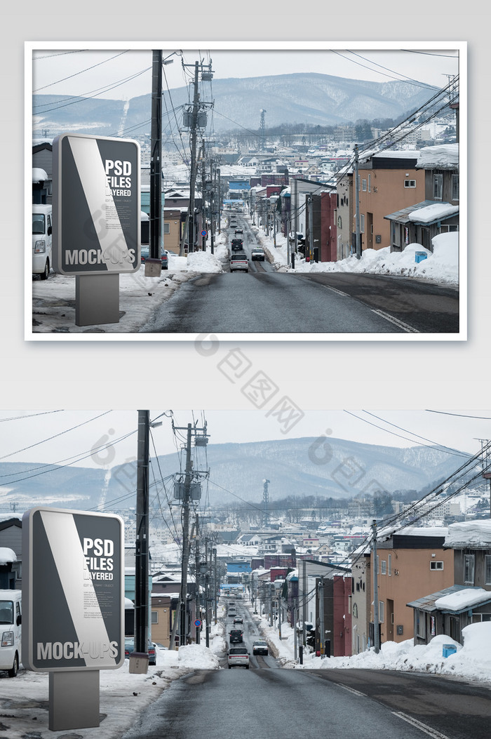 北海道札幌城市建筑街道户外广告牌图片图片