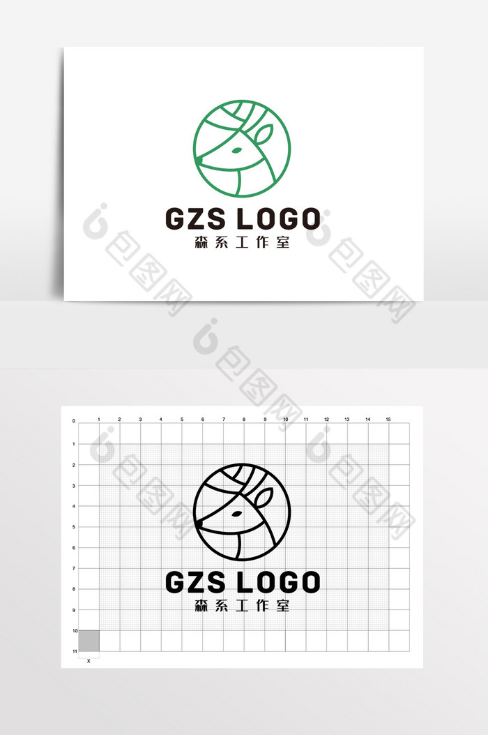 鹿森林森系LOGO标志VI工作室LOGO图片图片