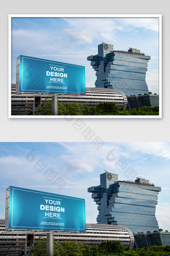 南丰国际会展中心城市户外广告牌海报样机图片