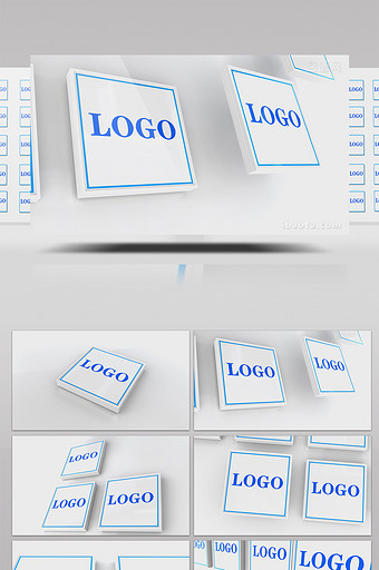 3D方块企业LOGO图片墙片头AE模板图片
