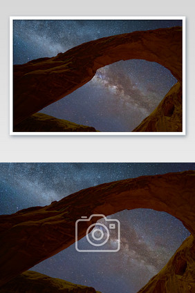 拱门国家公园大峡谷星空银河摄影图片