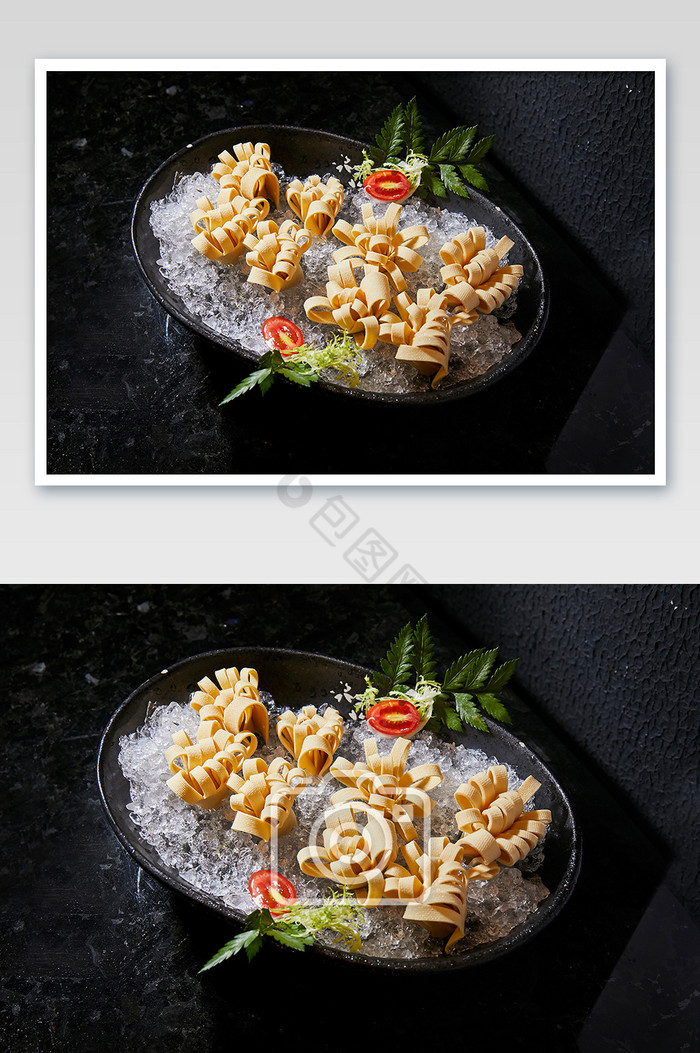 白色千张豆腐豆皮豆制品美食摄影图片
