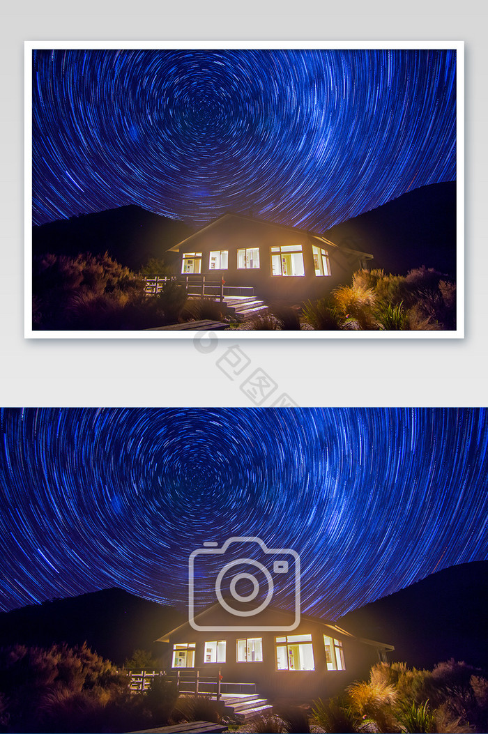 新西兰希菲步道小屋星轨自然风光摄影图片