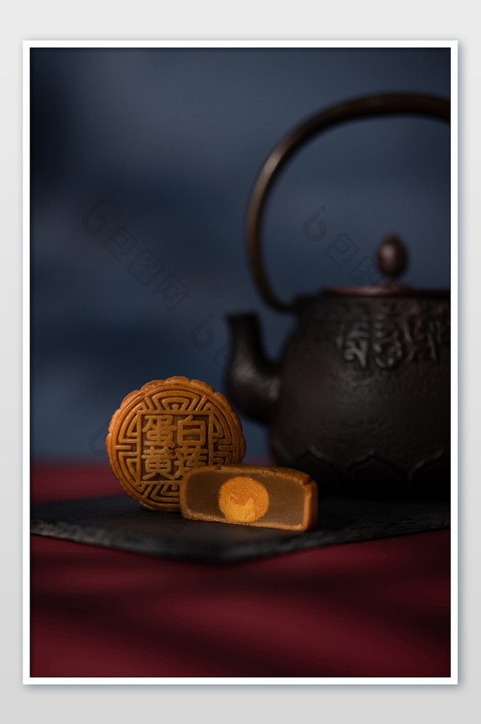 中秋节传统食物月饼景物摄影图片