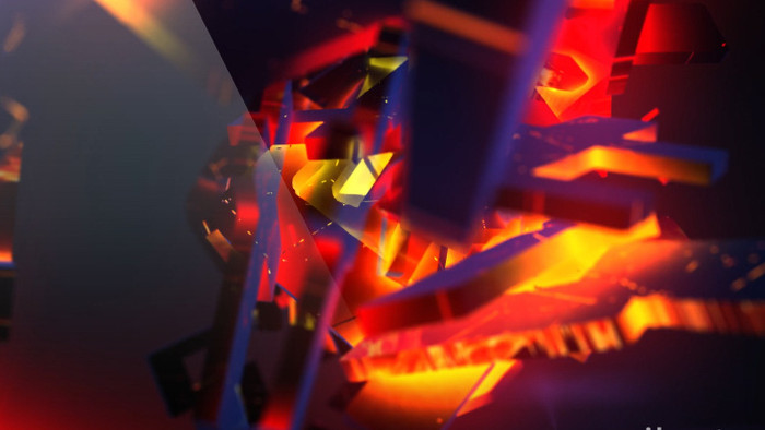 火焰熔岩三维碎块汇聚动画标志片头AE模板