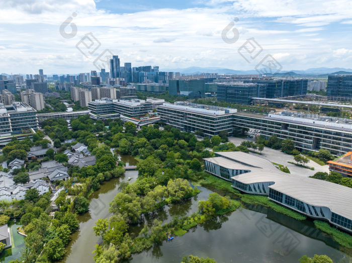 中国阿里巴巴园区航拍企业高楼商业办公图片-包图网企业站