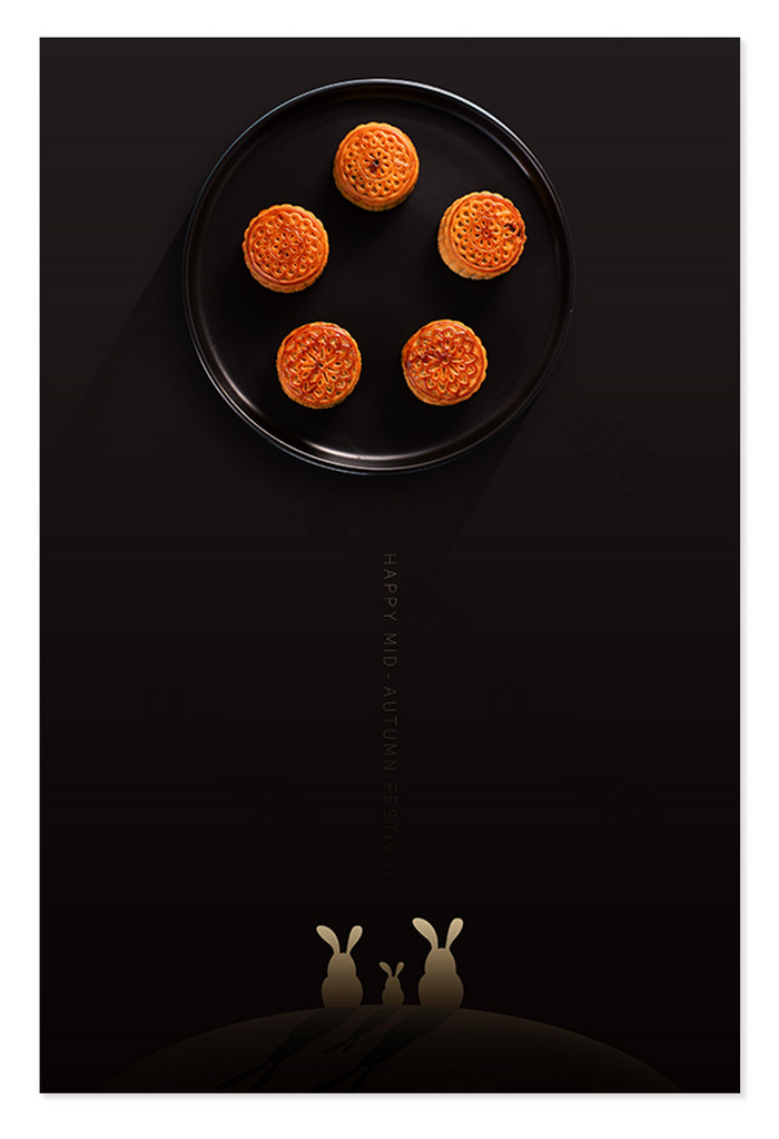 黑金中秋节月饼图片模板-包图网