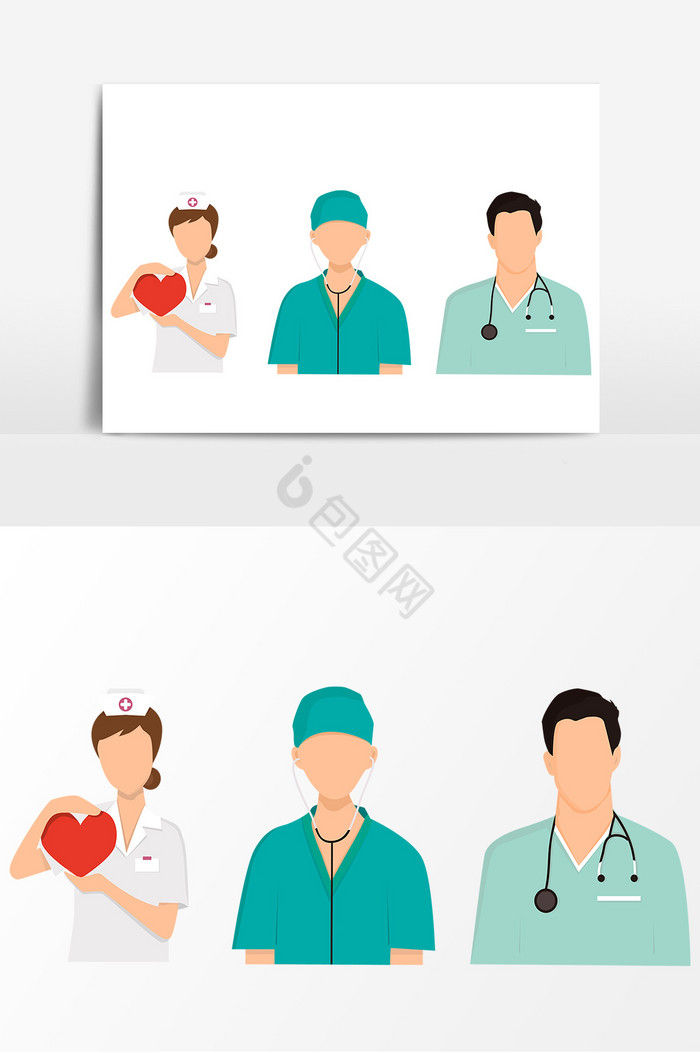医生护士医护人员插画图片