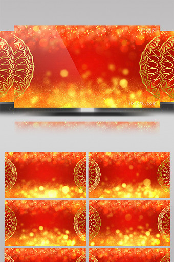 大气红金粒子通用喜庆动态背景AE模板图片