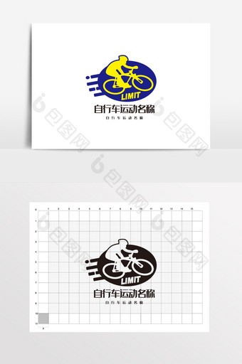 自行车比赛自行车俱乐部LOGO标志VI图片