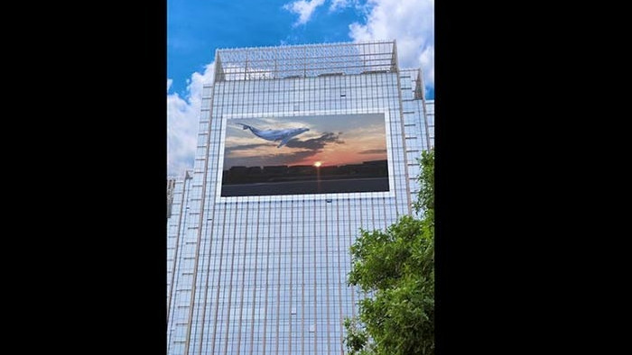 抖音实拍城市高楼户外广告视频图文展示