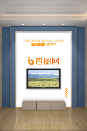 logo贴图室内现代灯箱展板墙面海报样机