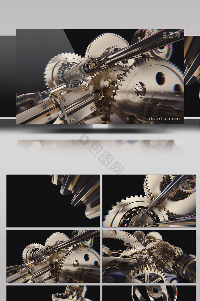 金属质感机械齿轮LOGO演绎片头AE模板